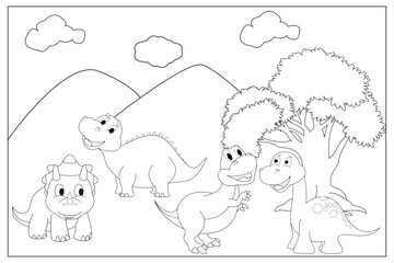 Funny Dinosaur Coloring Pages for Kids