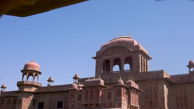 The Famous Laxmi Niwas Palace In Bikaner, Rajasthan, India - A Luxury Heritage Hotel - wide shot