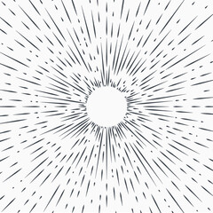 Sun burst, star burst sunshine. Radiating from the center of thin beams