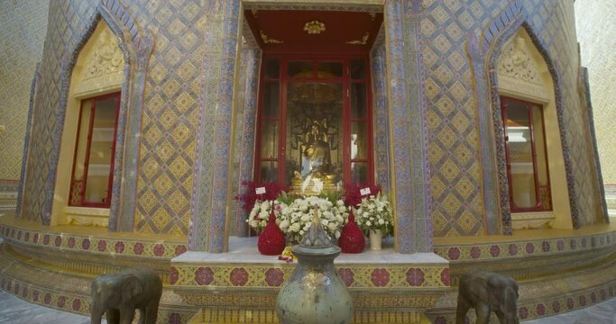 a shot of Thai altar at the Ratchabobhit temple, yard shot