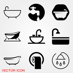 Fototapeta premium Vector bathroom icon. Premium quality graphic design. Modern signs