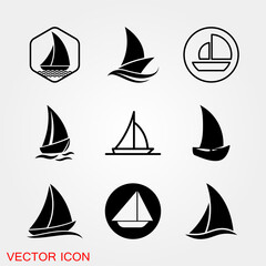 Boat icon. Ships transportation, vector sign illustration