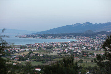 Obraz premium iskele-karantina/ Urla / Izmir / Turkey, MAY 11, 2020, Views from a small sea town
