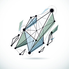 Tech abstract shape, vector polygonal figure. Communication technologies modern illustration.