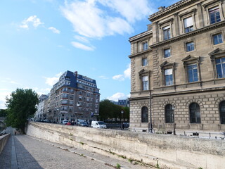 Naklejka premium Some facades in Paris in july.