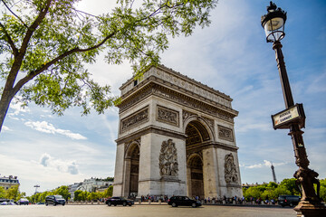 The Arc de Triomphe de l'Étoile ("Triumphal Arch of the Star") is one of the most famous monuments in Paris, France, standing at the western end of the Champs-Élysées.