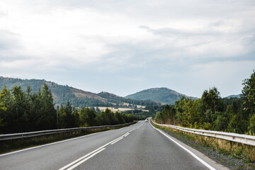 Fototapeta premium View from a moving car on a road