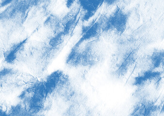 Watercolor Colorful Paint Border. Blue White Spaced Dyed Background.