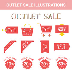 セール　アウトレット　イラストセット