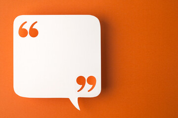 speech bubble on orange background