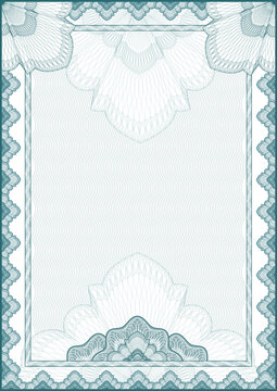 Elegant guilloche border for diploma or certificate /  A4 vertical 