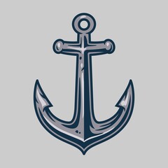 Marine retro element for logo with anchor
