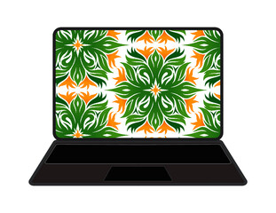 laptop with flower
