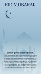 blue islamic background vector illustration.