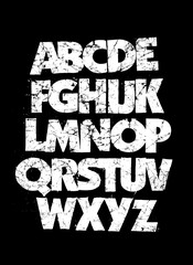Detailed grunge dirty font. Vector alphabet