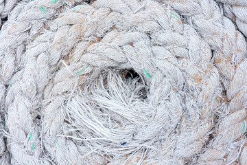 Top View of white Rope with circle pattern