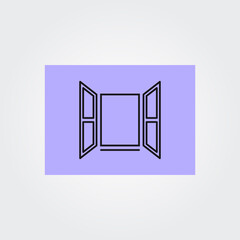 Opened window icon. Vector