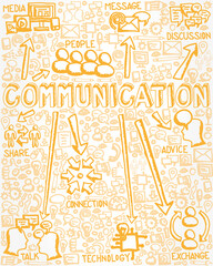 Vector Illustration of Icon Collection with Communication Concept