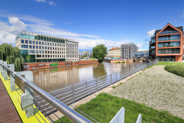 WROCLAW, POLAND - JUNE 23, 2020: Concordia Hub on Slodowa Island in Wroclaw. The combination of a...