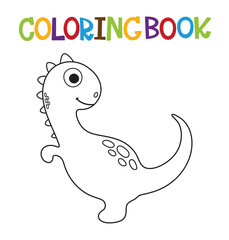 Cute cartoon dino coloring page