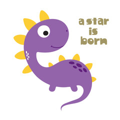 A star is born. Cute dinosaur