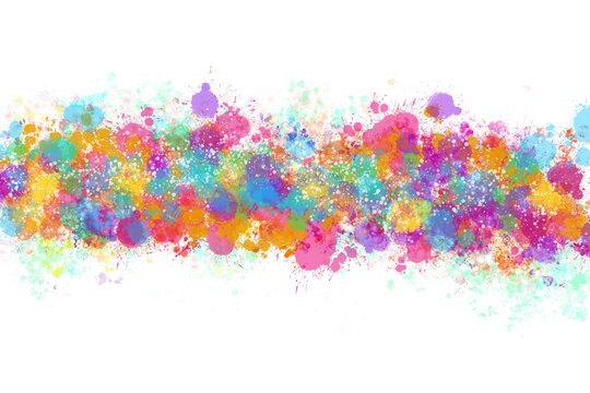 Multicolored splash watercolor blot template for your designs. Paints creative background illustration colorful bright spray art holy party