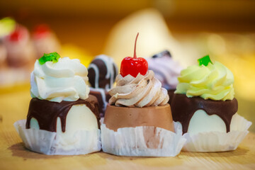 A close up of a decorated cake on a table