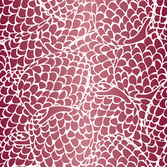 Vector Rasberries White Line Art on Pink Ombre Background Seamless Repeat Pattern. Background for textiles, cards, manufacturing, wallpapers, print, gift wrap and scrapbooking.