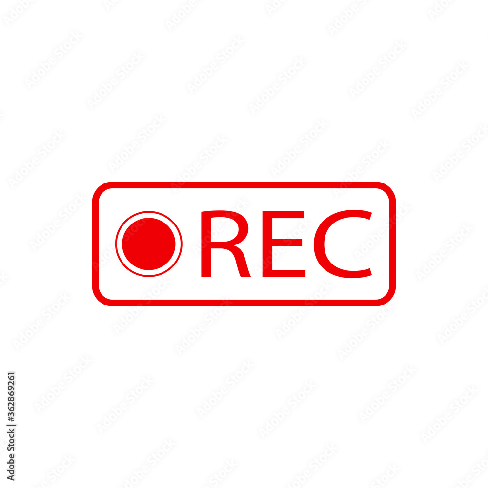 Poster rec / record button trendy flat style vector icon. symbol for your web site design, logo, app ui.