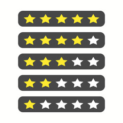 Customer five star product rating review symbol trendy flat style vector icon.symbol for your web site design, logo, app UI.