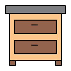 Side Table with Draw Home Furniture Concept Icon vector design 
