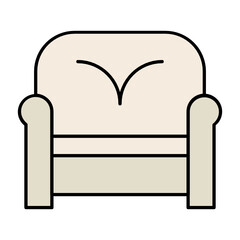 Single Jumbo Size Couch Sofa for tv lounge Vector Icon Multipurpose 