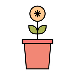 Indoor Plant for Patio Living Area Decoration Vector Icon 