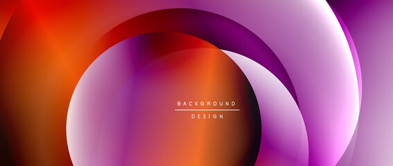 Circle modern geometric abstract background with liquid gradients