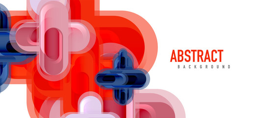 Modern vector glass cross shape abstract technology background for cover, placard, poster, banner or flyer