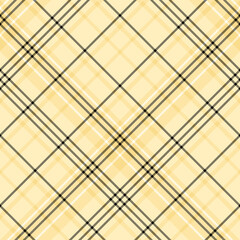 Seamless pattern in simple light yellow, black and white colors for plaid, fabric, textile, clothes, tablecloth and other things. Vector image. 2