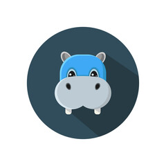 Funny cartoon baby hippopotamus,  Can be used for t-shirt print, kids wear fashion design, baby shower invitation card. - Vector