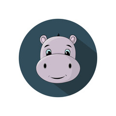 Funny cartoon baby hippopotamus,  Can be used for t-shirt print, kids wear fashion design, baby shower invitation card. - Vector