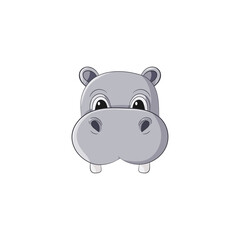 Funny cartoon baby hippopotamus,  Can be used for t-shirt print, kids wear fashion design, baby shower invitation card. - Vector