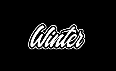 Winter hand lettering. Modern calligraphic print.