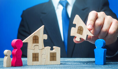 Man shares property between an ex-husband and wife with a child after a divorce. Division of...