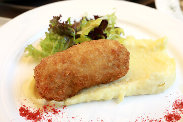 Chicken Kiev with mashed potatoes