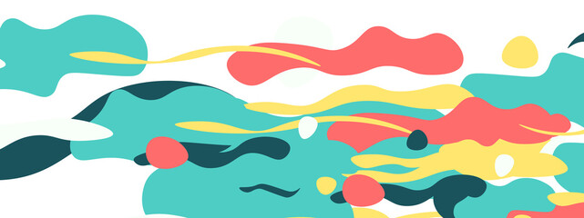 Trendy liquid style shapes abstract design, dynamic vector background for placards, brochures, posters, web landing pages, covers or banners