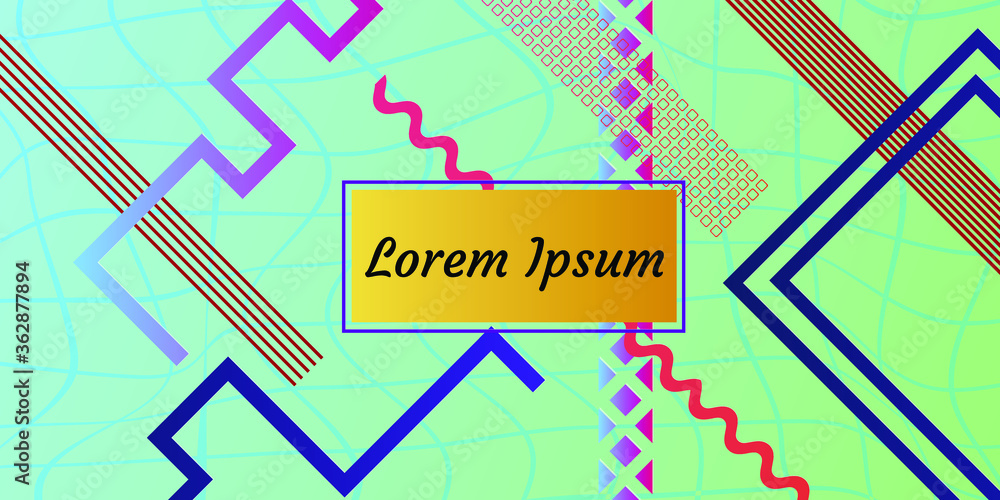 Poster abstract vector covers design with line, gradient and vibrant color. simply geometric background