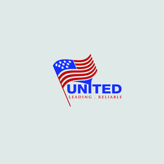 vector illustration of  UNITED flag