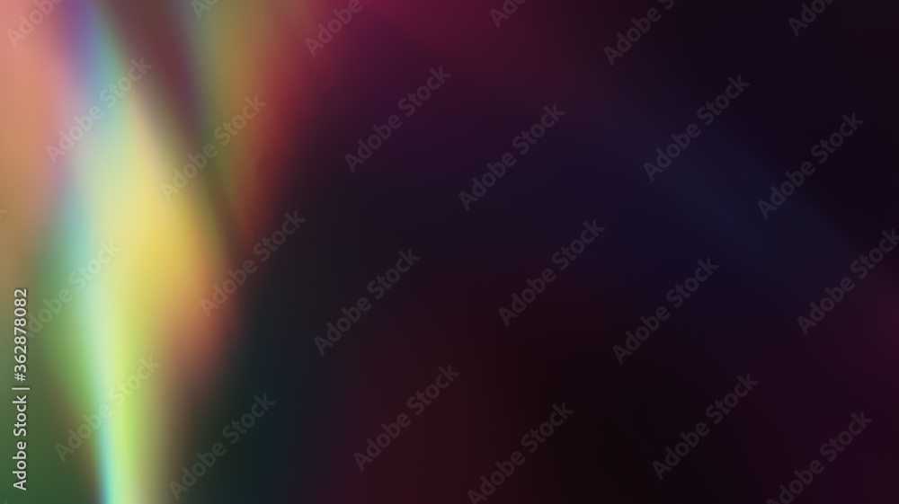 Wall mural rainbow multciolor optical flare abstract bokeh and light leaks photo overlays with camera lens film