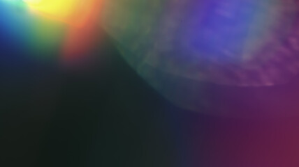 Rainbow Multciolor Optical Flare Abstract Bokeh and Light Leaks Photo Overlays with Camera Lens Film Burn  Defocused Blur Reflection Bright Sunlights. Use in Screen Overlay Mode for Photo Processing.