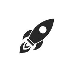 Isolated rocket vector icon. Start sign. Startup logo.