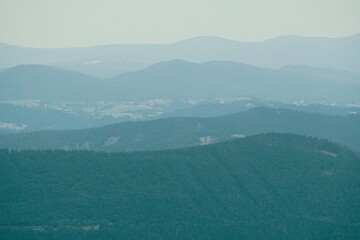 Blue Mountain landscape perspective, Mala Fatra mountain, Slovakia