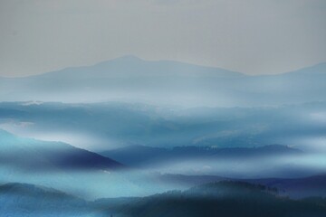 Blue Mountain landscape perspective, Mala Fatra mountain, Slovakia
